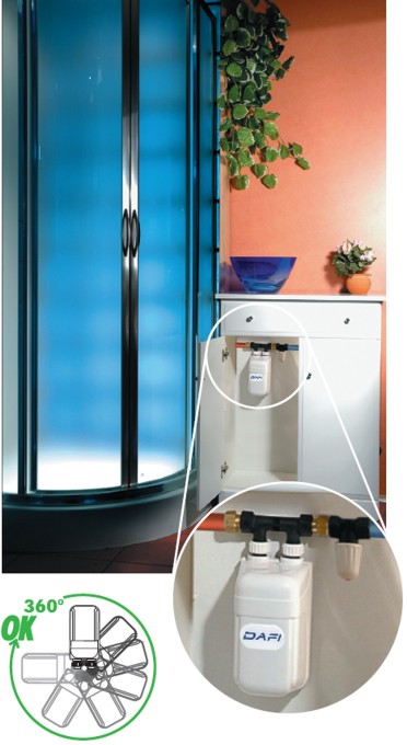 Calentador de agua Dafi instalado en la ducha