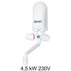 Dafi water heater 4,5 kW 230 V - over sink - Electric Instantaneous Dafi water heater - with plastic tap set