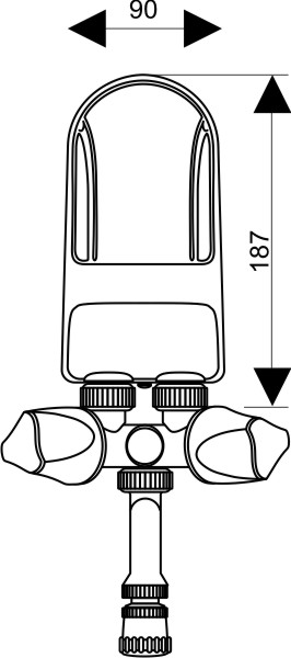 Dimensiones del calentador de agua Dafi sobre fregadero - delanteros